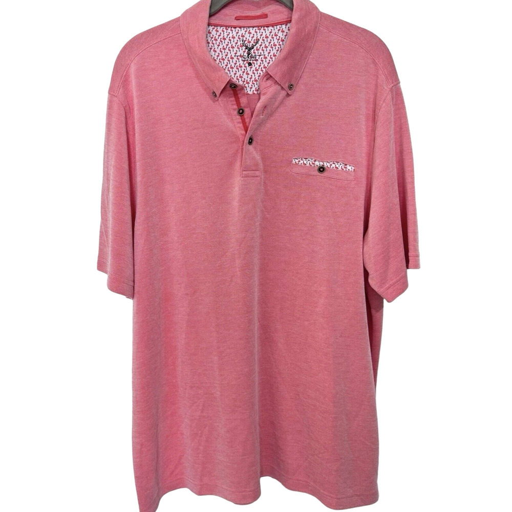 NICOBY AGE OF WISDOM Peach Pink Finish Performance Polo Men’s XL Flamingo Trim